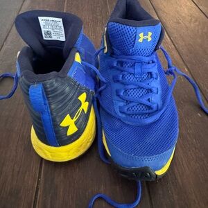Under Armour Kids' Blue and Yellow Athletic Shoes